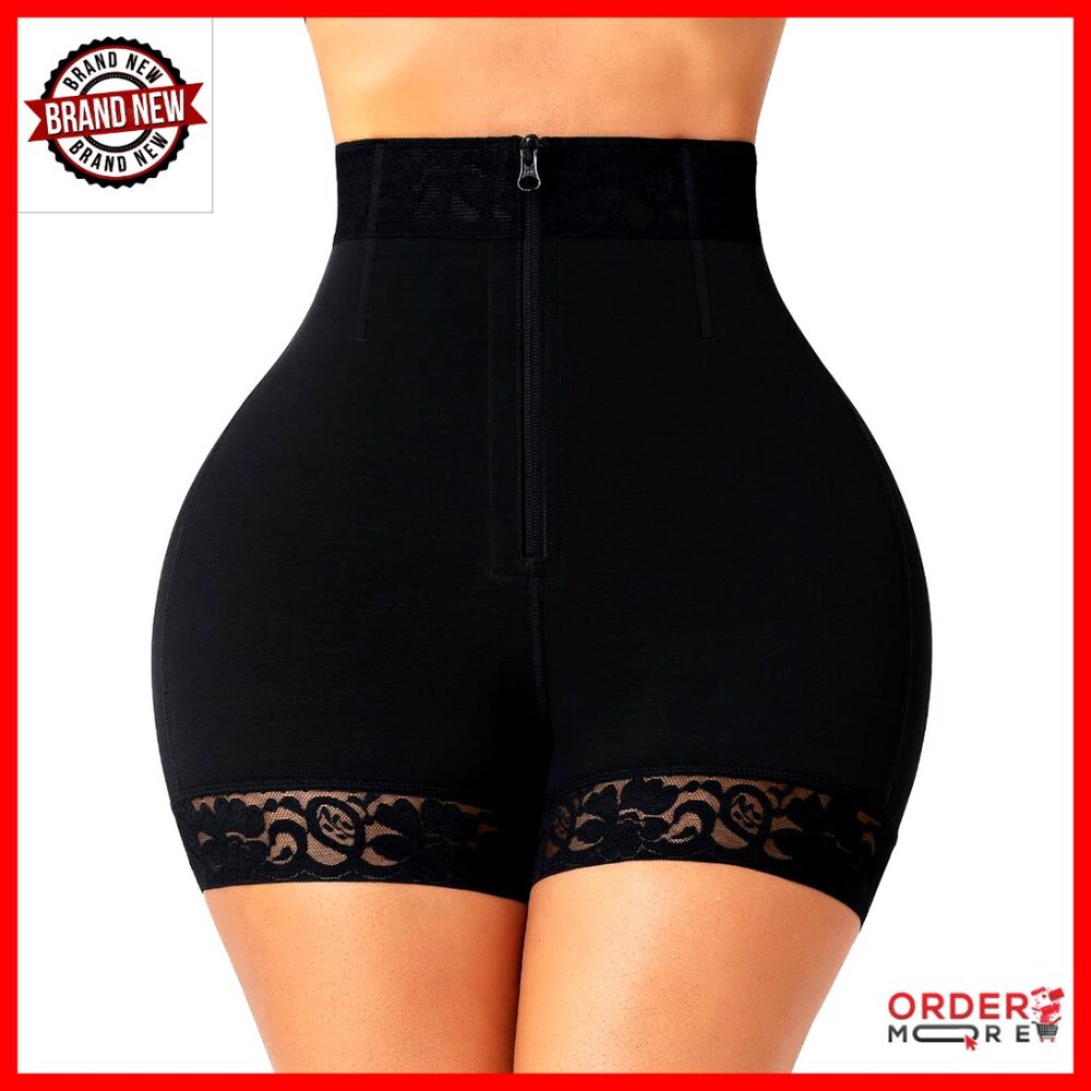 Butt Lifting Shapewear Tummy Control Panties Hook Zipper Closure Snatched Waist